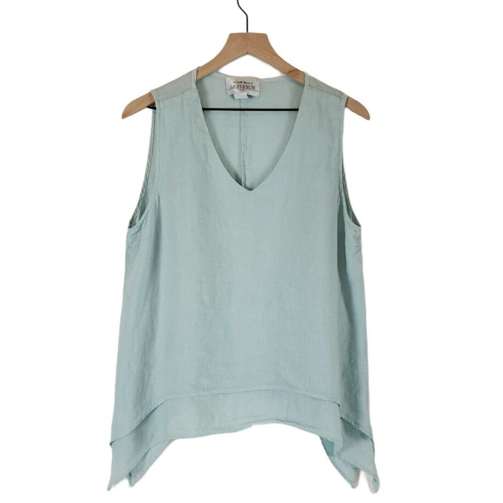 LA Fixsun Linen Size S Sleeveless Top Lagenlook - Picture 8 of 8